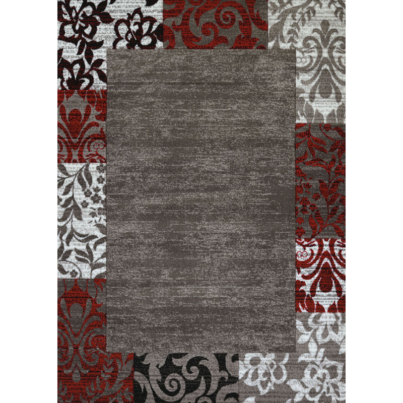 United Weavers of America Studio Gray/White/Red Area Rug & Reviews Wayfair